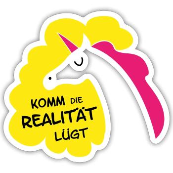 Mein Einhorn lebt - Sticker Größe S (10 x 10 cm) - Mattweiß - Vorne