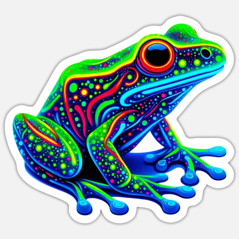Frosch - Sticker Größe S (10 x 10 cm) - Mattweiß