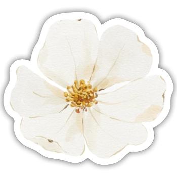 image fleure 1 - Sticker taille S (10 x 10 cm) - blanc mat - Devant