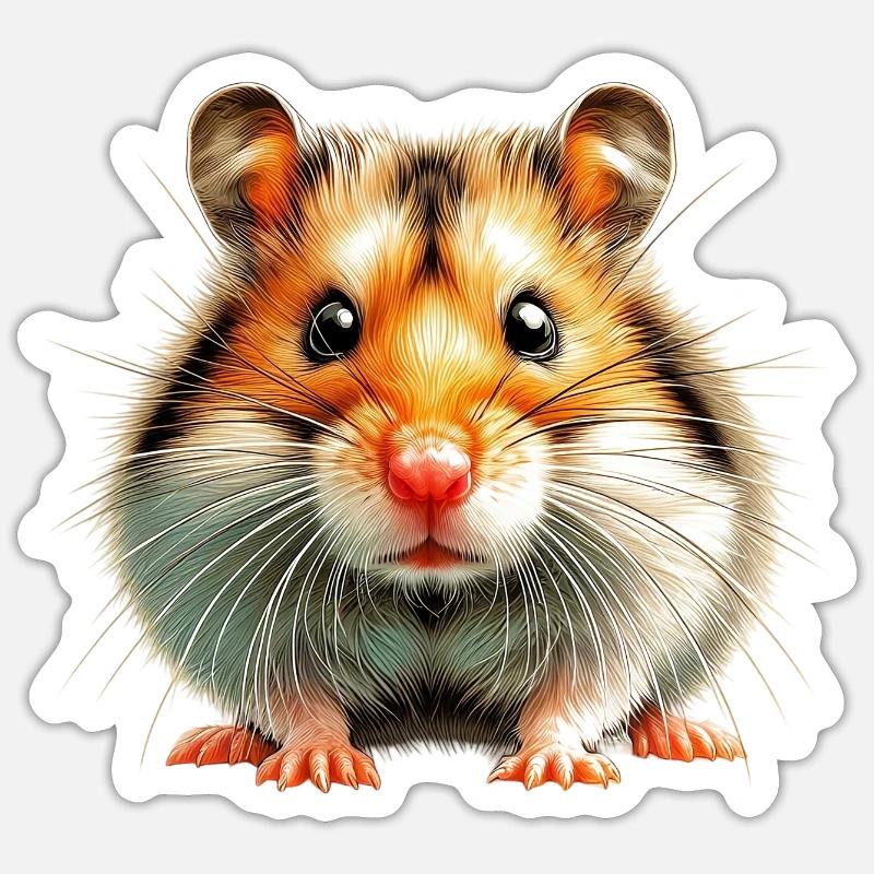 Hamster - Sticker Größe S (10 x 10 cm) - Mattweiß