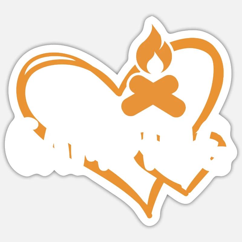 Camper Heart Camping - Sticker size S (10 x 10 cm) - white matte