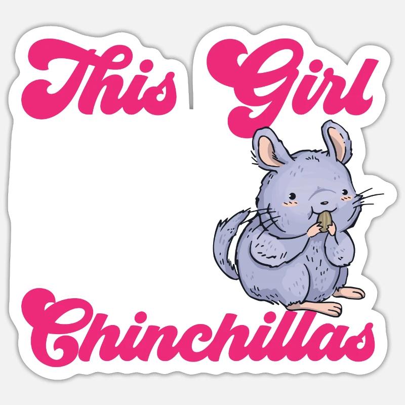 Chinchilla - Sticker taille S (10 x 10 cm) - blanc mat