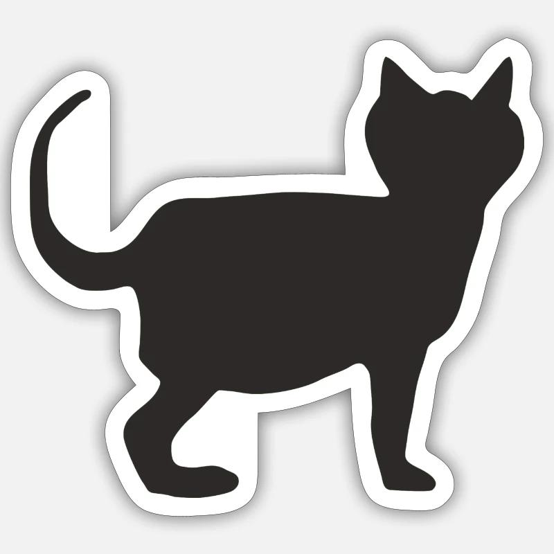 Cat Black Sticker size S (10 x 10 cm)
