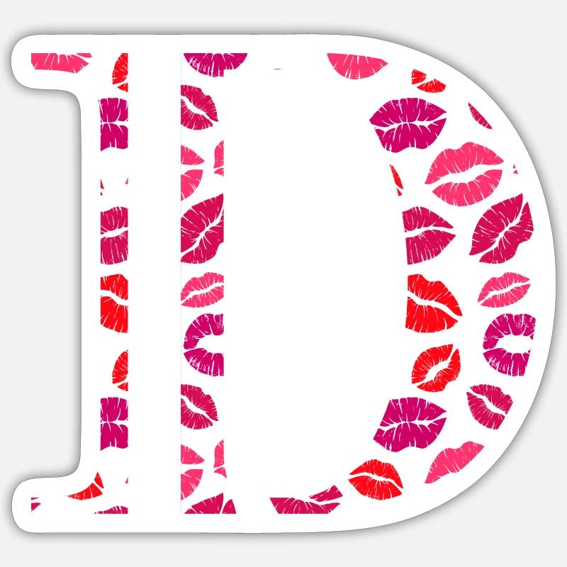 Lettre d bisous - Sticker taille S (10 x 10 cm) - blanc mat