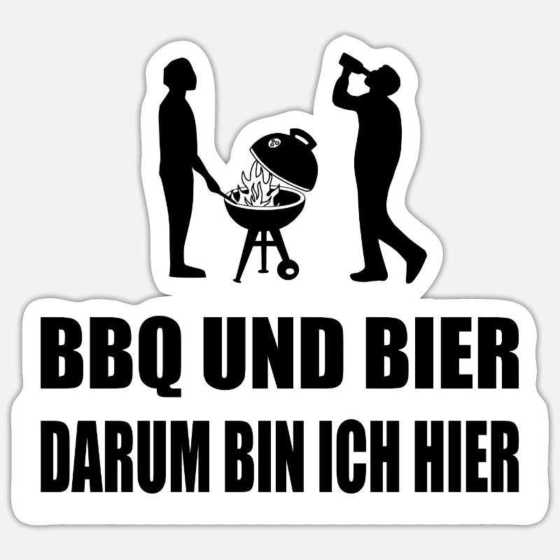 BBQ - Sticker Größe S (10 x 10 cm) - Mattweiß