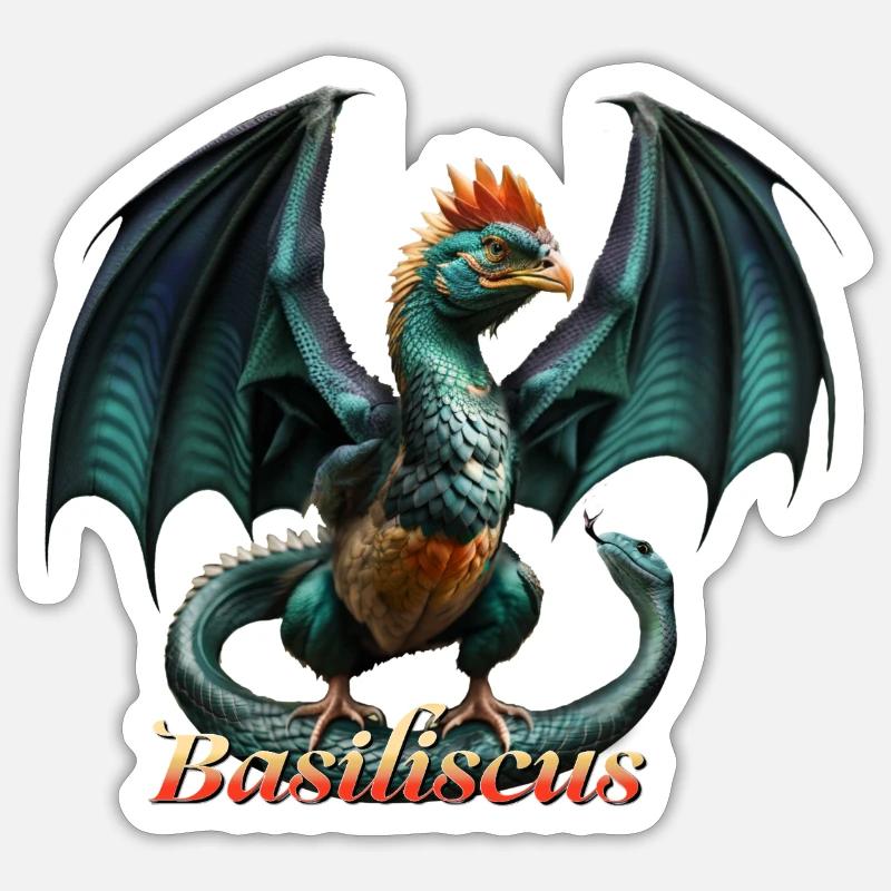 Basilic Dragon maléfique Sticker taille S (10 x 10 cm)