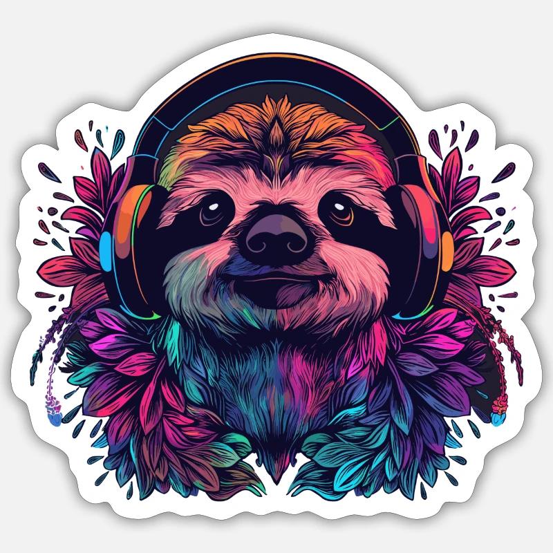 Musik Headphone Dance - Sticker Größe S (10 x 10 cm) - Mattweiß