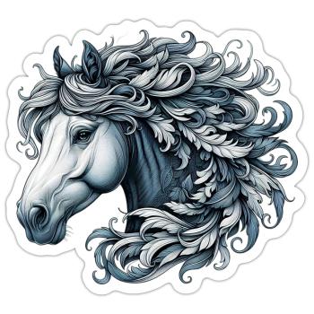 Horse - Sticker size S (10 x 10 cm) - white matte - Front
