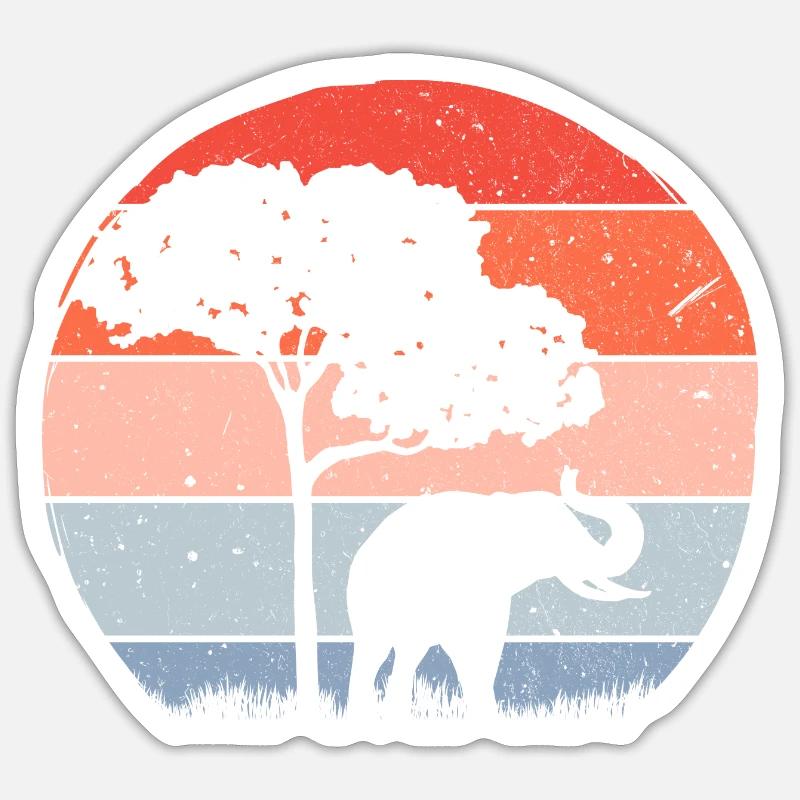 Éléphant Faune Sticker taille S (10 x 10 cm)
