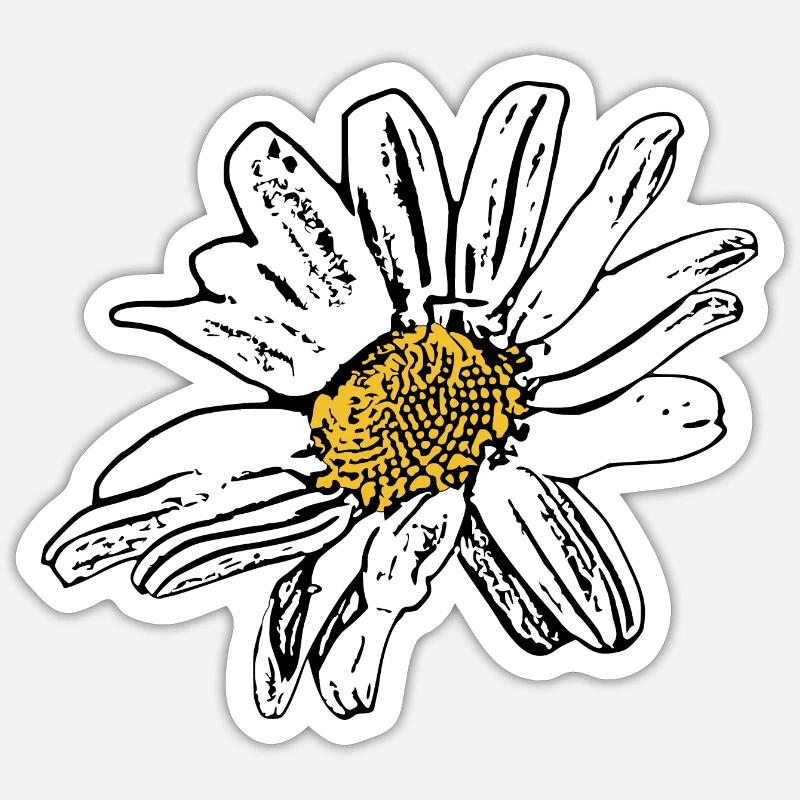 Cadeau de fleurs blanches - Sticker taille S (10 x 10 cm) - blanc mat