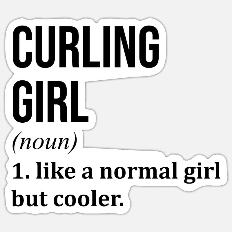 Curling - Sticker Größe S (10 x 10 cm) - Mattweiß