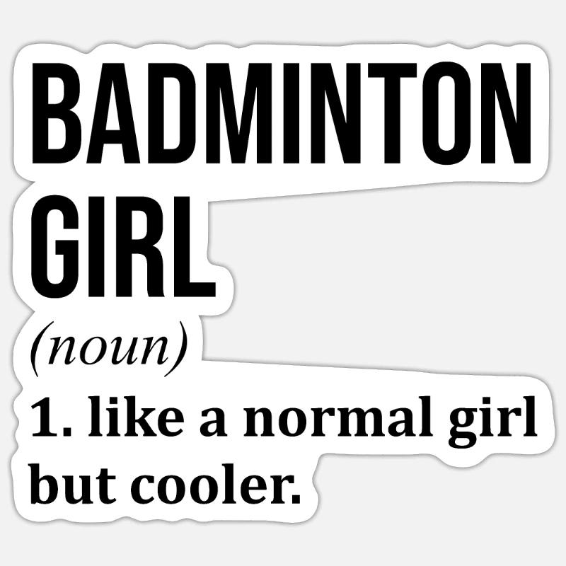 badminton - Sticker taille S (10 x 10 cm) - blanc mat