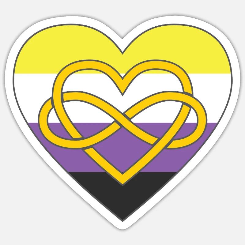 Polyamory Infinity Heart Non-binary Pride Sticker size S (10 x 10 cm)