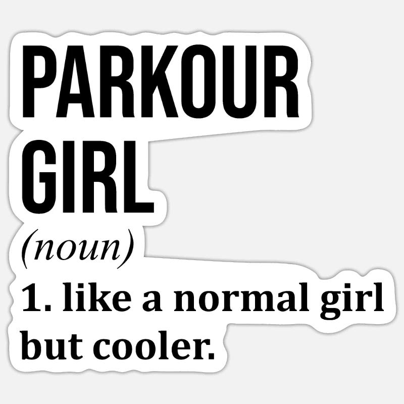 Parkour - Sticker Größe S (10 x 10 cm) - Mattweiß