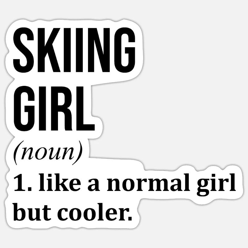 Ski - Sticker taille S (10 x 10 cm) - blanc mat