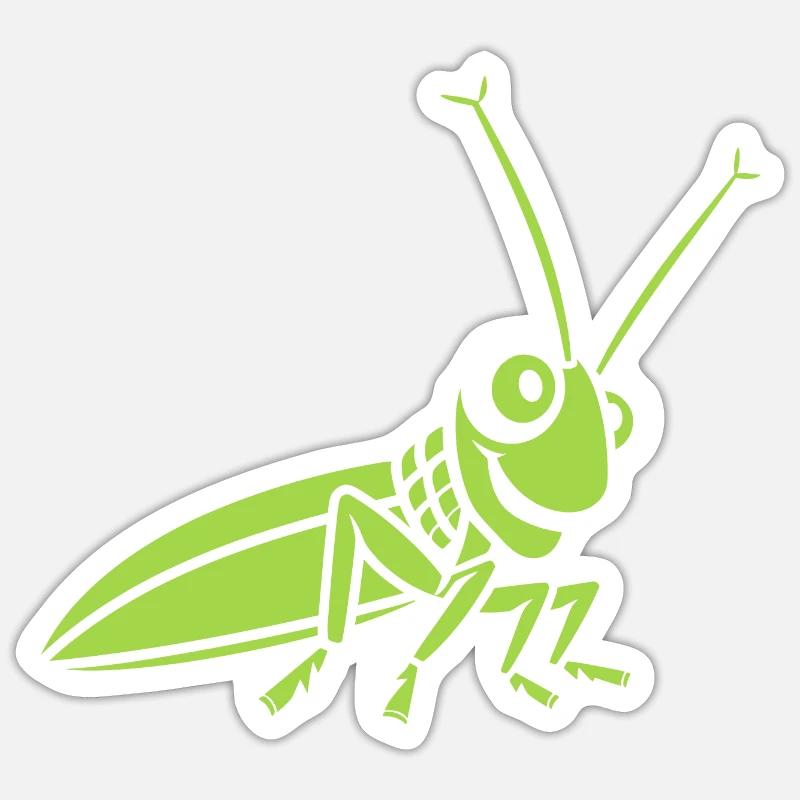 Sauterelle - Sticker taille S (10 x 10 cm) - blanc mat