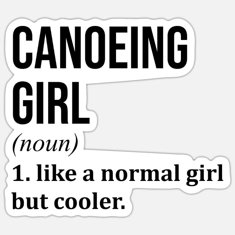 canoë - Sticker taille S (10 x 10 cm) - blanc mat