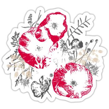 Poppies Cornflowers Wildflowers - Sticker size S (10 x 10 cm) - white matte - Front