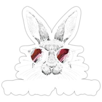 Too Hip To Hop Easter Bunny Funny Sayings Easter - Sticker size S (10 x 10 cm) - white matte - Front