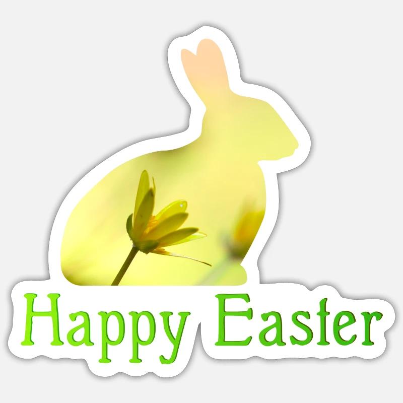 Joyeuses Pâques - Sticker taille S (10 x 10 cm) - blanc mat