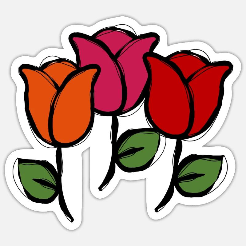 Blumen - Sticker Größe S (10 x 10 cm) - Mattweiß
