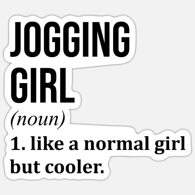 Jogging - Sticker Größe S (10 x 10 cm) - Mattweiß