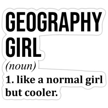 géographie - Sticker taille S (10 x 10 cm) - blanc mat - Devant