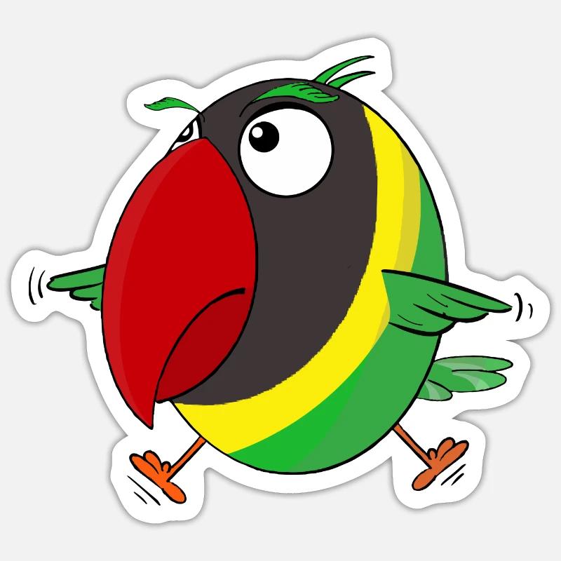 Inséparables qui volent - Sticker taille S (10 x 10 cm) - blanc mat