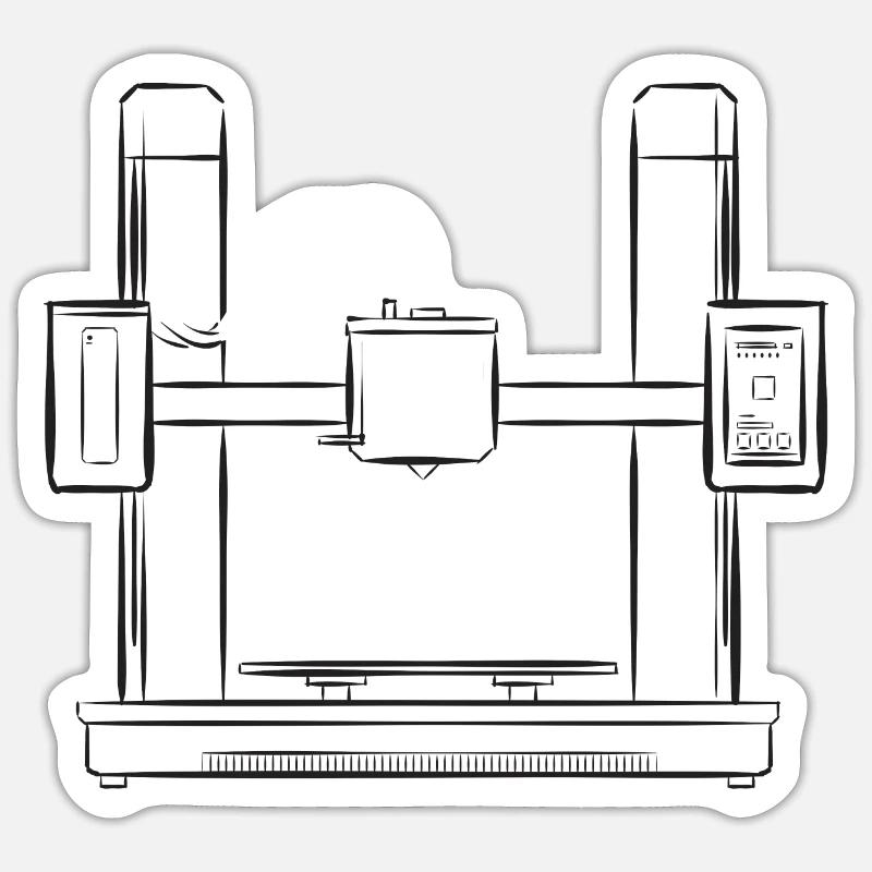 Imprimante 3D Impression 3D - Sticker taille S (10 x 10 cm) - blanc mat