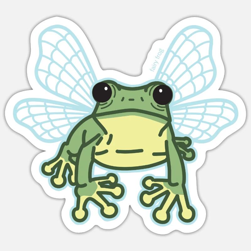 Grenouille fée - Sticker taille S (10 x 10 cm) - blanc mat
