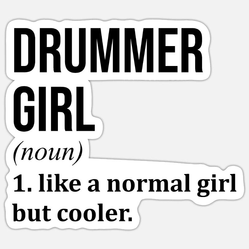 Drummer - Sticker size S (10 x 10 cm) - white matte