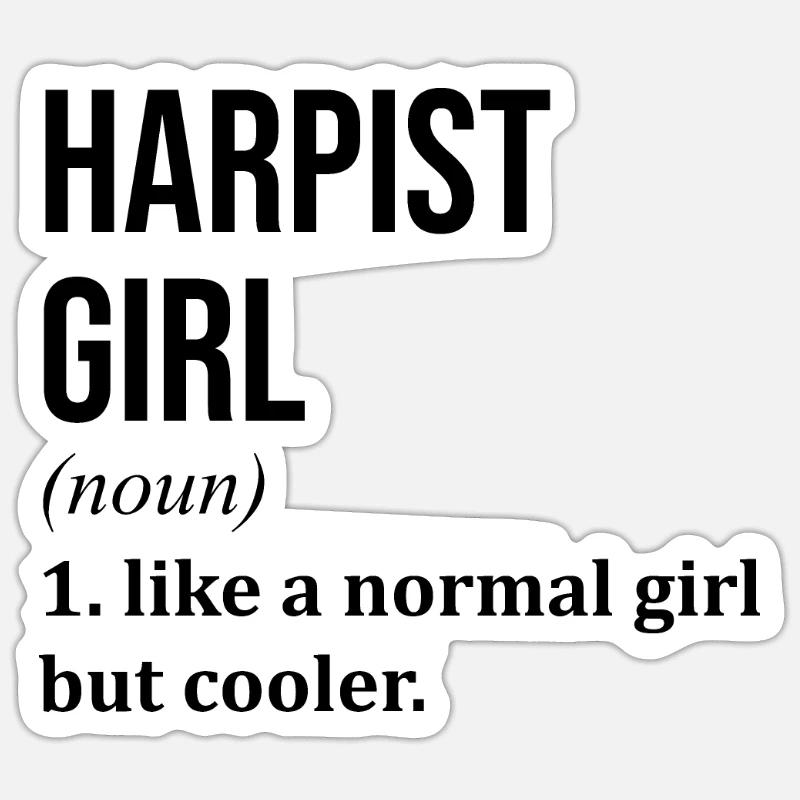Harp - Sticker size S (10 x 10 cm) - white matte