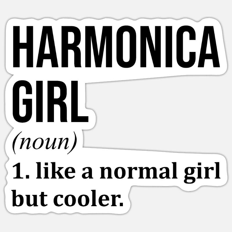 harmonica - Sticker taille S (10 x 10 cm) - blanc mat