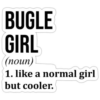 Bugle - Sticker taille S (10 x 10 cm) - blanc mat - Devant