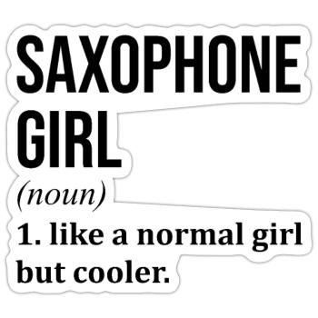 Saxophone - Sticker size S (10 x 10 cm) - white matte - Front