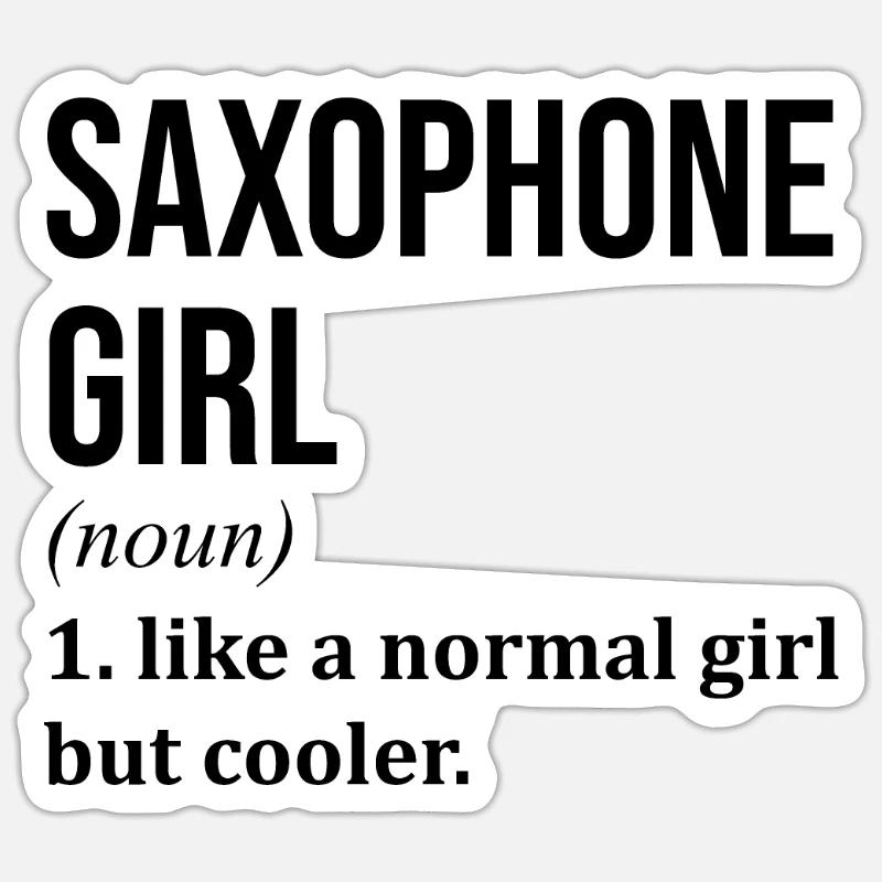 saxophone - Sticker taille S (10 x 10 cm) - blanc mat