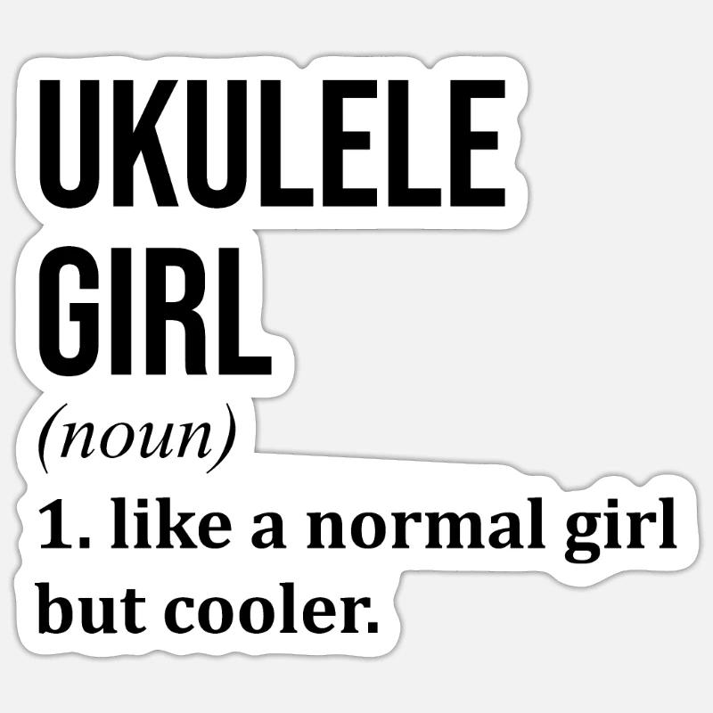 Ukulele - Sticker Größe S (10 x 10 cm) - Mattweiß