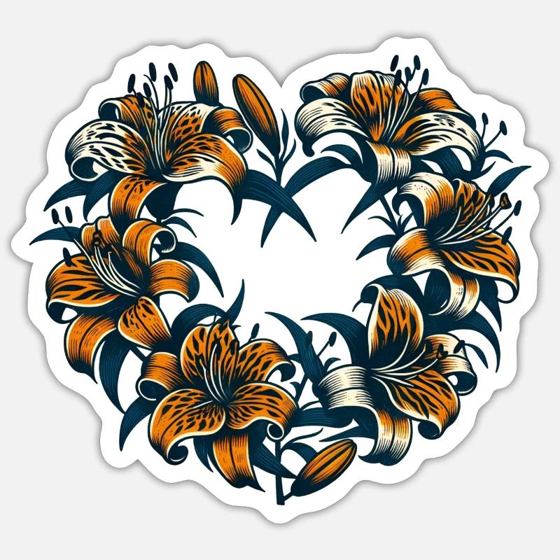 Tiger lily - Sticker size S (10 x 10 cm) - white matte