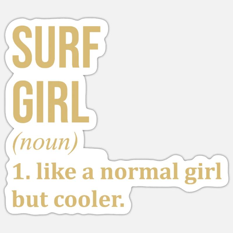 surfer - Sticker taille S (10 x 10 cm) - blanc mat