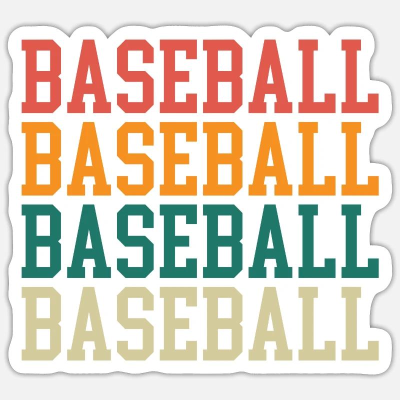 Baseball Wortspiel - Sticker Größe S (10 x 10 cm) - Mattweiß
