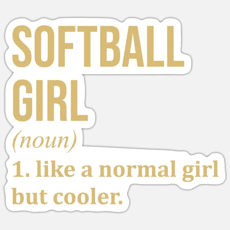 softball - Sticker taille S (10 x 10 cm) - blanc mat