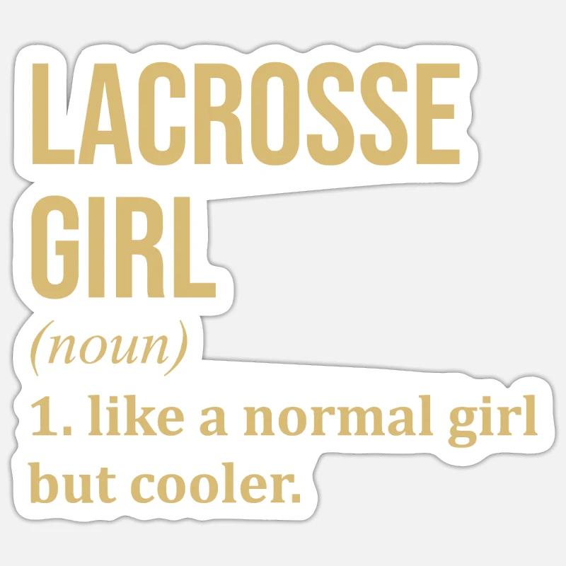 Lacrosse - Sticker Größe S (10 x 10 cm) - Mattweiß