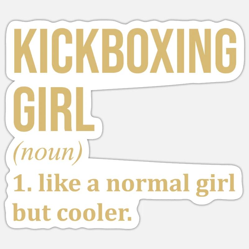 Kickboxing - Sticker taille S (10 x 10 cm) - blanc mat
