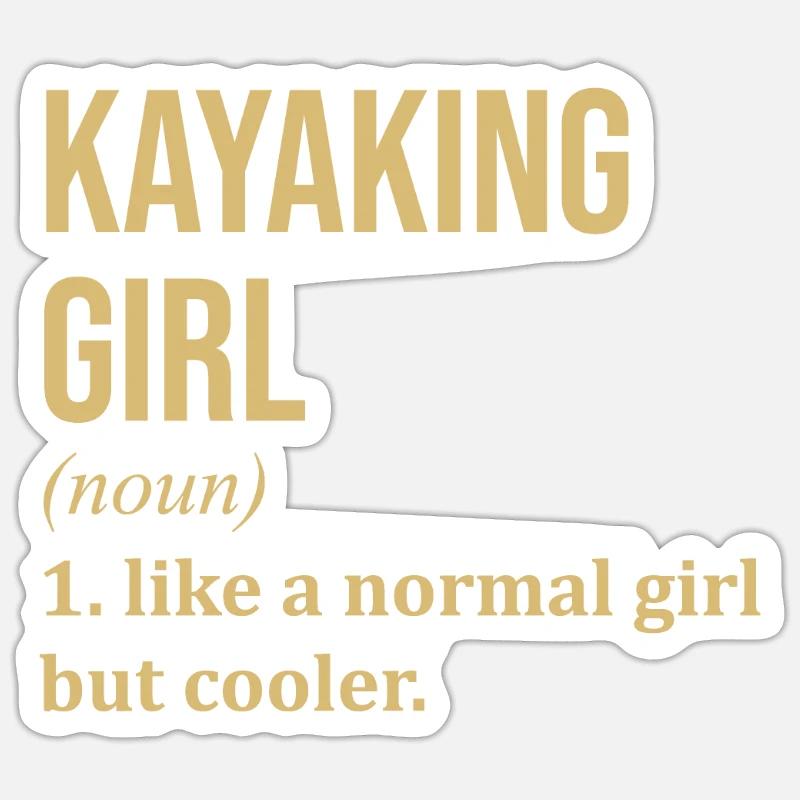 Kajak - Sticker Größe S (10 x 10 cm) - Mattweiß