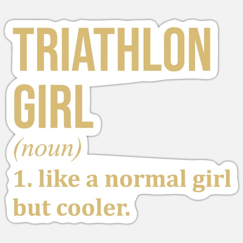 triathlon - Sticker taille S (10 x 10 cm) - blanc mat
