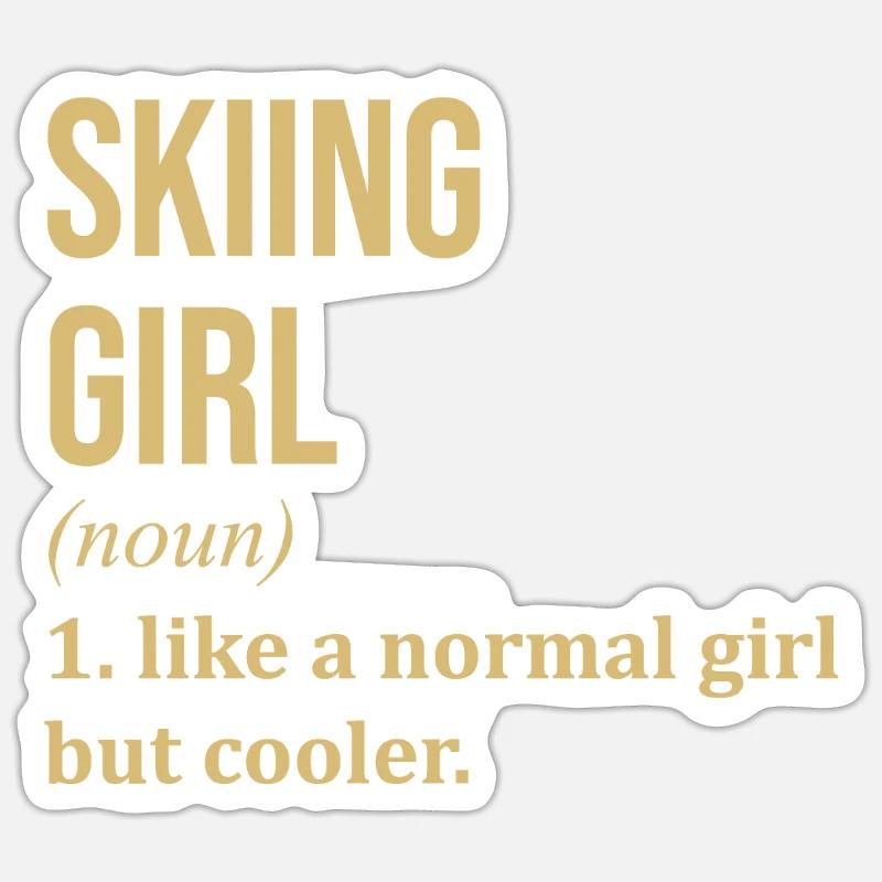 Skiing - Sticker size S (10 x 10 cm) - white matte