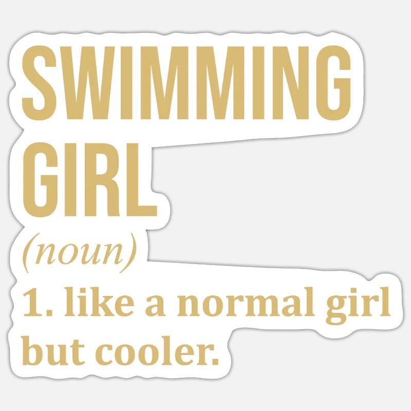 natation - Sticker taille S (10 x 10 cm) - blanc mat
