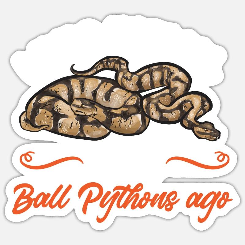Ball Python Snake King Python - Sticker taille S (10 x 10 cm) - blanc mat