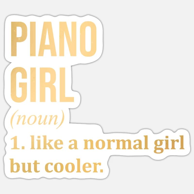 Klavier - Sticker Größe S (10 x 10 cm) - Mattweiß
