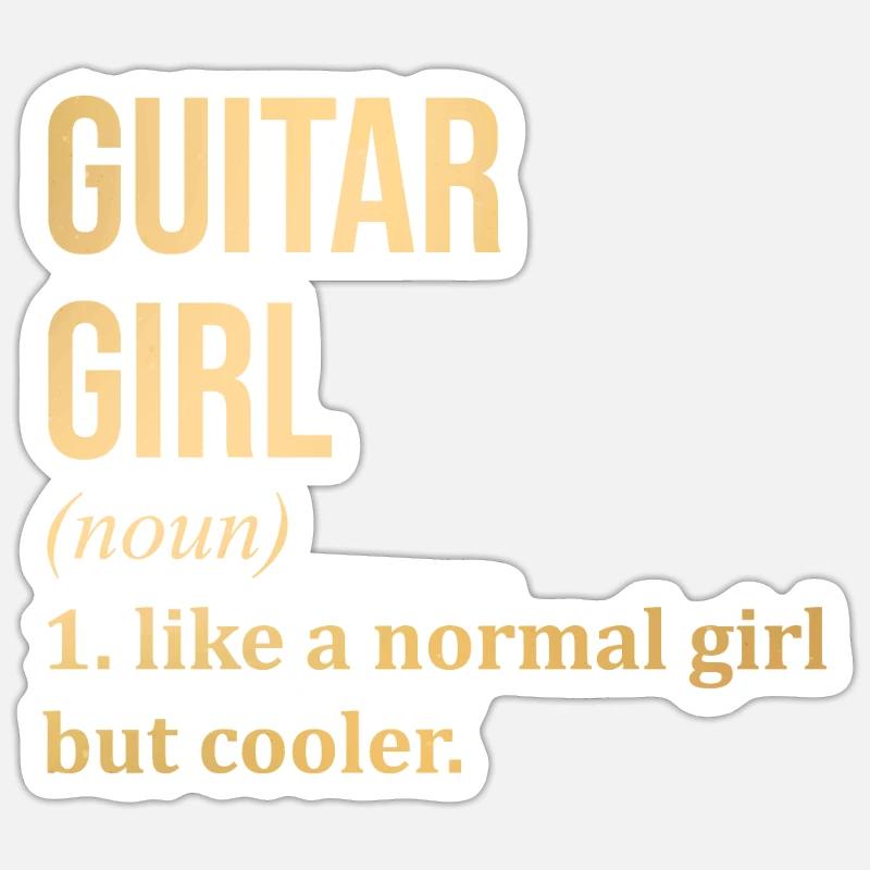 guitare - Sticker taille S (10 x 10 cm) - blanc mat